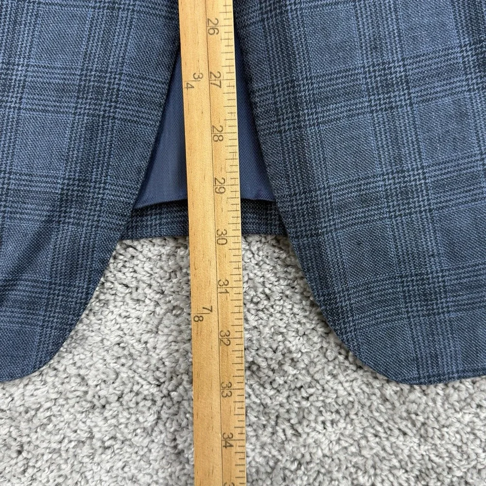Joseph Abboud Blazer Men's 46R Glen Plaid Slim Fit 100% Linen Dual Vent